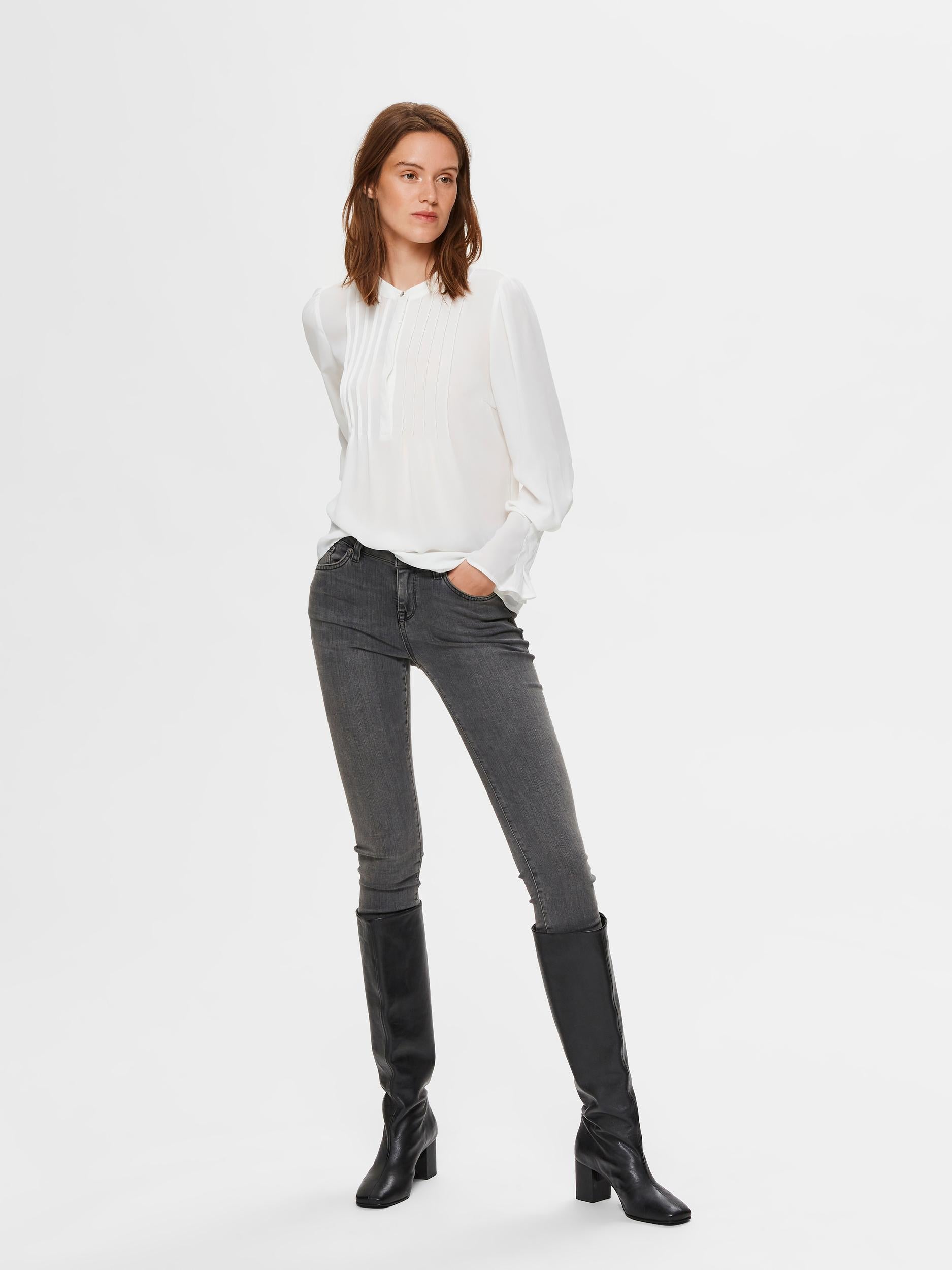 SLFLIVIA L/S Top - snow white